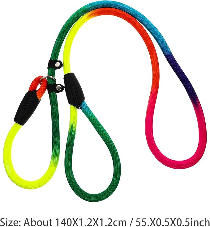 Toyvian Colorful Nylon Adjustable Dog Leash for Medium Small Dogs, Portable Puppy Traction Strap for Outdoor Walking and Training, Sturdy Pet Supply