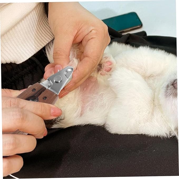 VICASKY Professional PET Nail Clipper Ergonomic Wooden Handle Stainless Steel Dog and Cat Nail Trimmer for Small Animals Safe and Convenient Grooming Tool