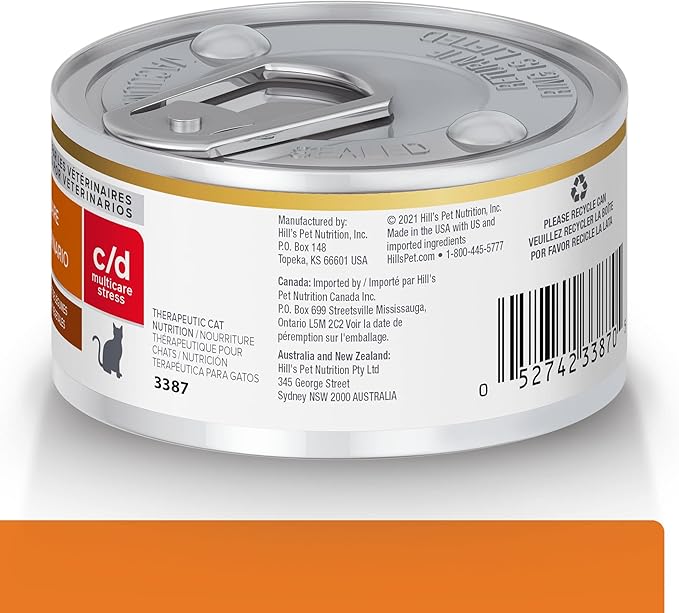 Hill's Prescription Diet c/d Multicare Stress Urinary Care Chicken & Vegetable Stew Canned Cat Food, 2.9 oz, 24-pack wet food
