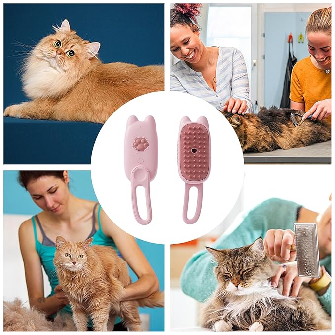 Brosse Vapeur Chat, Multi-Function Cat Grooming Brush Removing Loose Hair, Brosse Pour Chat, Cat Hair Brush For Short, Medium, And Long Pet Hair For Cats And Small (B)
