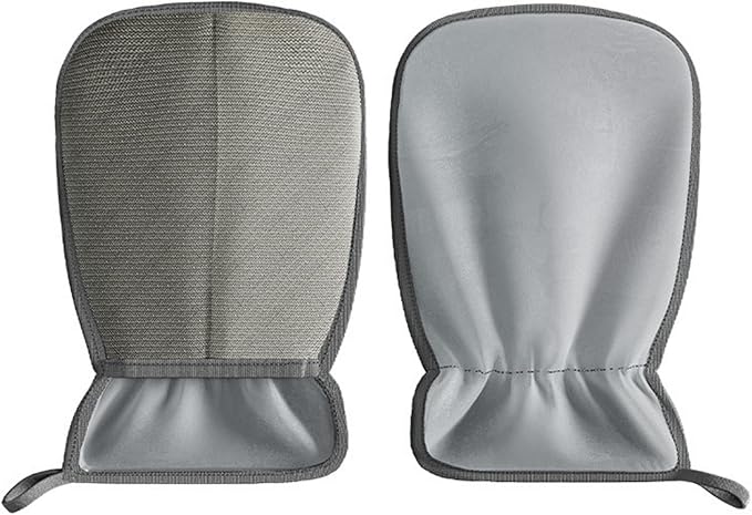 Pet Hair Removal Glove Cat Hair Remover Reusable Efficient Grooming Glove for Sofa Couch Clothing Carpet Bunny 9.45 x 6.30 Inch- Gray