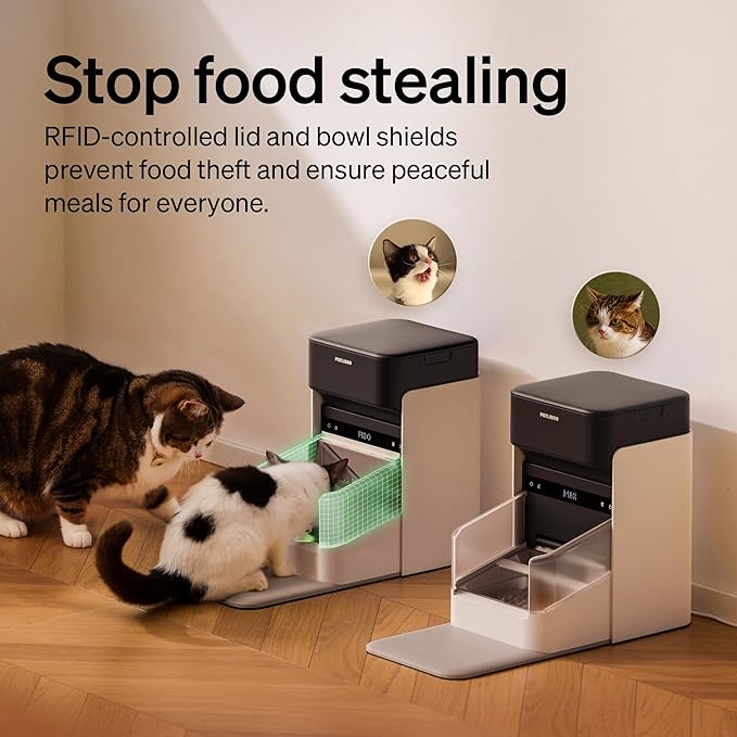PETLIBRO RFID Automatic Cat Feeder, Collar Sensor-Activated Personalized Meals, Cats Recognition & Diet Tracking for Cats with Special Dietary Needs and Prevents Food Stealing