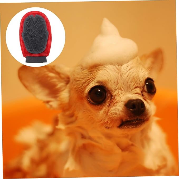 BESPORTBLE Double-Sided Bath Massage Brush for Dogs Cats Pet Grooming Glove Deshedding Harness for Puppies Dogs