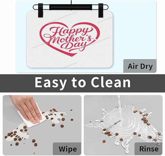 Pet Feeding Mat Absorbent Dog Mat for Food Water Bowl No Stains Quick Dry Water Dispenser Mats Happy Mother's Day Floral Gift Mom Dj Dog Accessories Pet Supplies Bowl for Messy Drinkers 24x16In