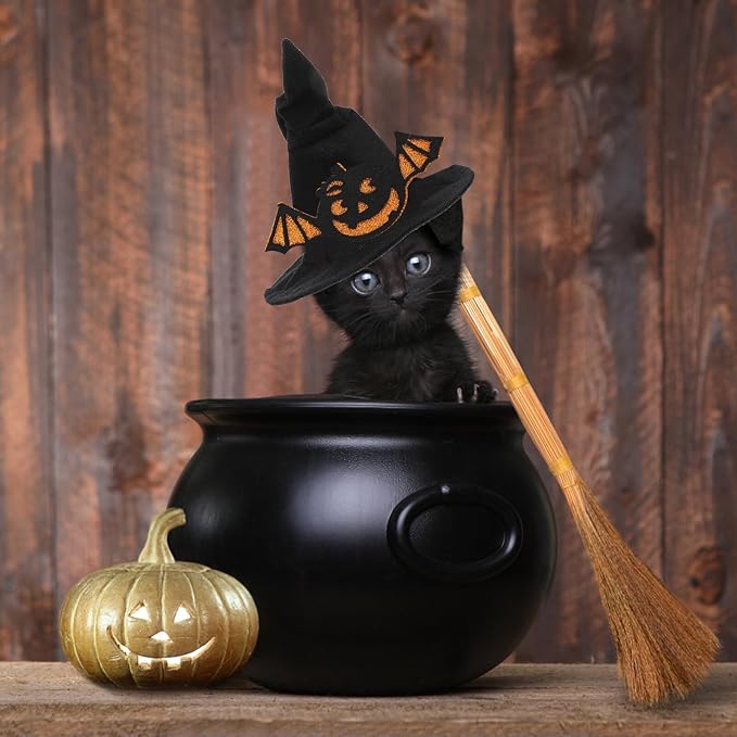 UPKOCH Halloween Pet Cosplay Hat Black Spooky Face Bat Small Pet Hat Decor Dog Headdress Cat Decoration Supply Costume Accessory for Holiday Party