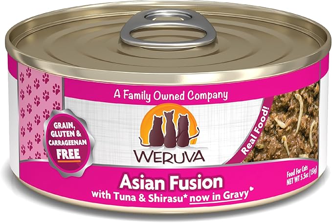 Weruva Classic Cat Food, Asian Fusion with Tuna and Shirasu in Gravy, 5.5oz Can, Pack of 24