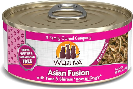 Weruva Classic Cat Food, Asian Fusion with Tuna and Shirasu in Gravy, 5.5oz Can, Pack of 24