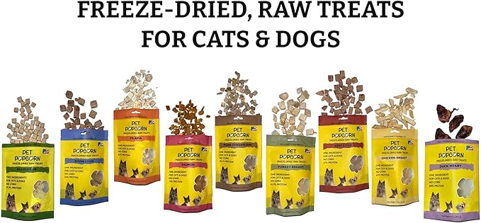 Freeze-Dried Raw Treats - Duck Heart - 2.5oz Bag, Dog & Cat Snacks, Single Ingredient, Natural, Pet Food Topper, Protein‑Packed Meat