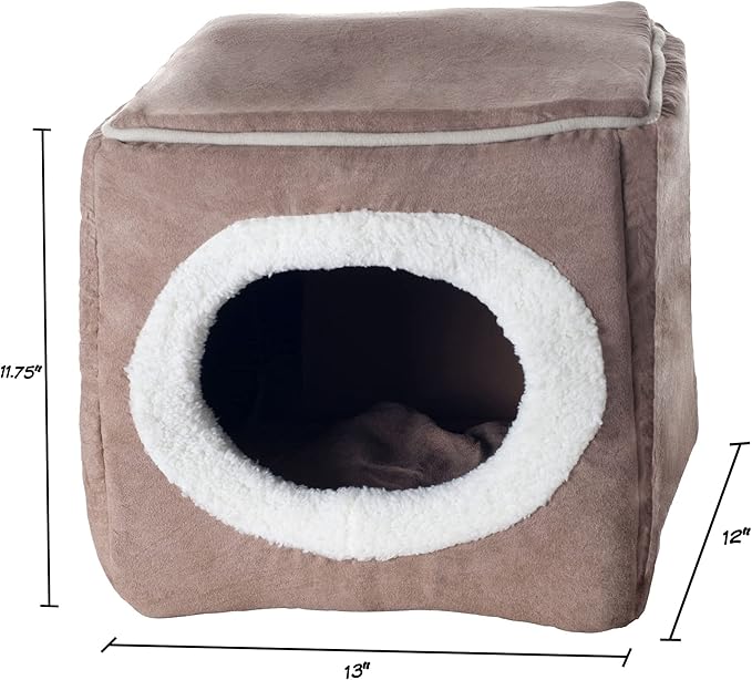 Cat House - Indoor Bed with Removable Foam Cushion - Cat Cave for Puppies, Rabbits, Guinea Pigs, and Other Small Animals by PETMAKER