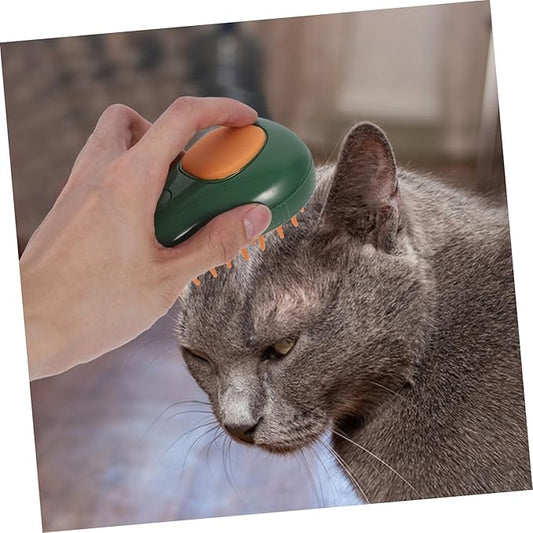 Totority Avocado Steam Cat Brush Cat Grooming Tool with Self Cleaning Feature Massage Function and Scrubber