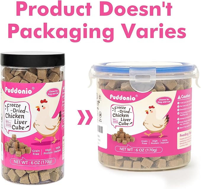 Freeze Dried Dog & Cat Treats – Single Ingredient Chicken Liver, High Protein Training Treats & Food Topper, 6 oz