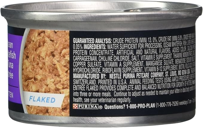 Purina Pro Plan Canned Kitten Ocean Whitefish And Tuna Food, 3 Oz.
