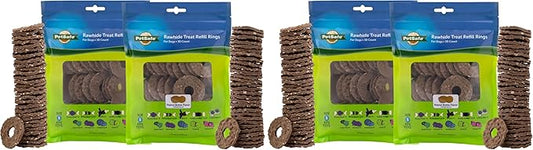 PetSafe Busy Buddy Toys Dog Treat Refills (60 Refills) Dog Treats Medium,Dogs Rawhide and Peanut Butter Flavors,Keeps Your Furry Friend Engaged,Resealable Bag for Freshness,(Pack of 2)