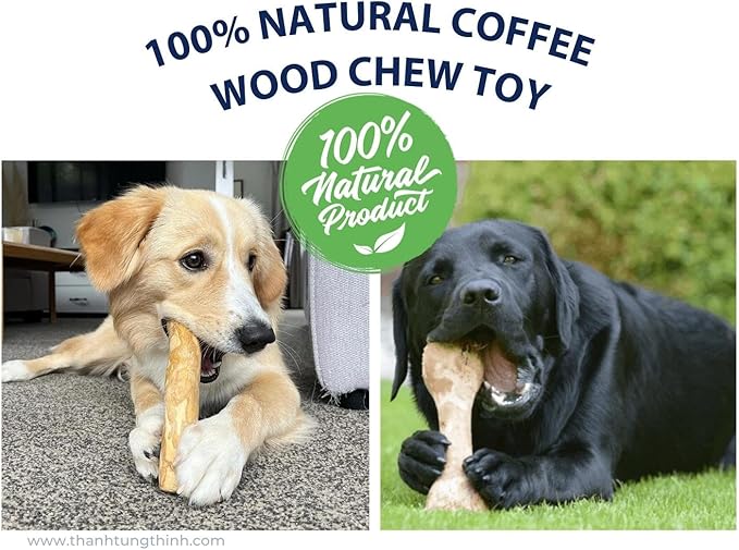 Coffee Wood Dog Chew Stick - Coffee Wood Stick for Your Pets - Non Toxic - Safe - Puppy Chew Toy for Teething - Made in Vietnam - 1 Pack/2 Pieces (Small)