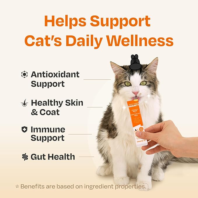 Easy Care Immunity with Multivitamins - Lickable Supplement for Cats, Immune Support, Cod & Goat Milk Flavor, 30 Tubes