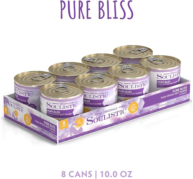 Soulistic Originals, Pure Bliss Tuna Whole Meat Dinner in Gravy, 10oz Can, Pack of 8
