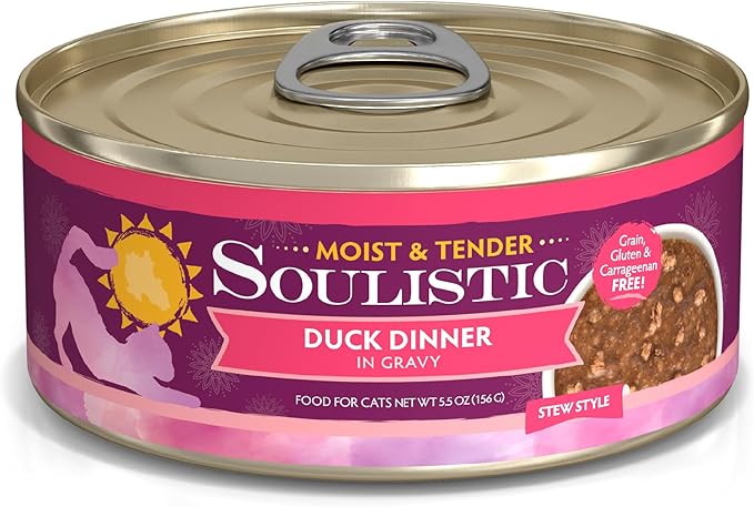 Soulistic Moist and Tender, Duck Dinner in Gravy, 5.5oz Can, Pack of 8