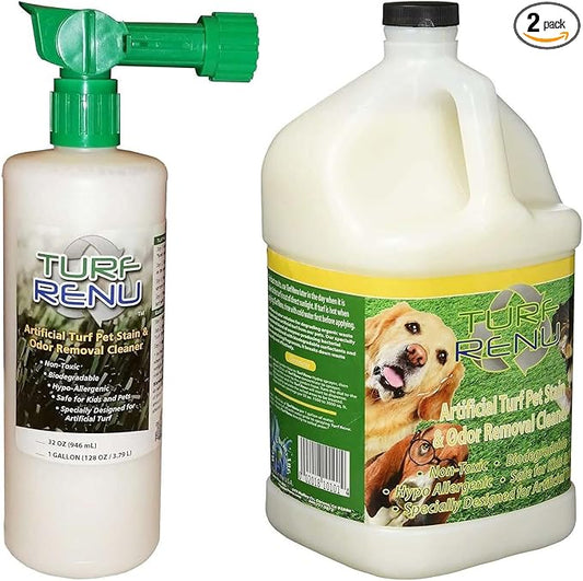 Tr10132 + Tr10101 Bio-Enzymatic Cleaning Solution for Synthetic/Artificial Turf and Pet Odor Control with Sprayer, 32-Ounce + 1-Gallon Combo-Pack