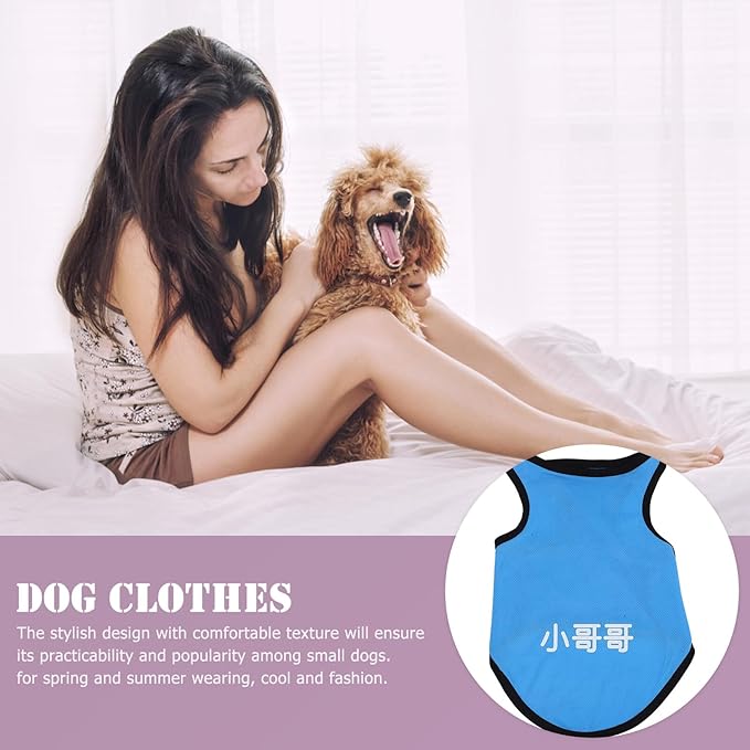 Pet Dog Vest Mesh Cooling Sleeveless Shirt Blue XL Breathable Puppy Clothes Lightweight Summer Pet Supplies