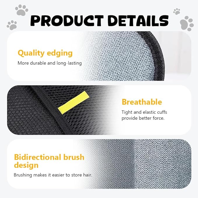 Electrostatic Gloves Pet Hair Removal, 2026 New Pet Hair Remover Glove, Washable Reusable Dogs Cats Hair Gloves (#B, 2pcs)