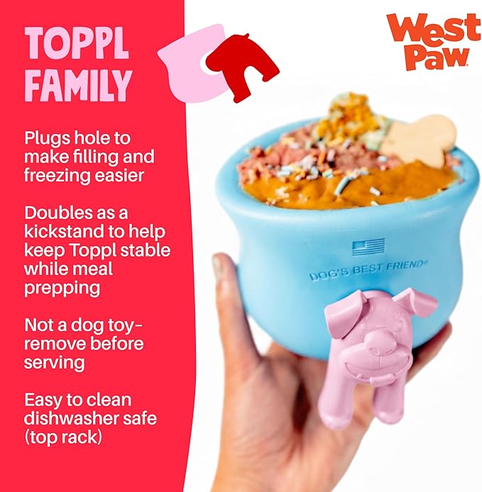 WEST PAW Toppl Stopper Insert Accessory for Toppl Dog Treat Toy – Keeps Toy Steady and Upright for Filling and Freezing, Mess-Free Treat Prep, Dishwasher Safe, Made in USA - Tangerine