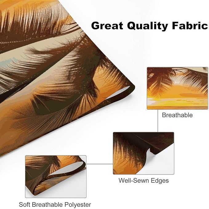 Dog Bandana Spring Pet Scarf Adjustable Triangle Tropical Beach Palm Tree Sunset Printing Dog Bib Washable Polyester Puppy Bandana for Small Medium Large Dogs Cat Birthday Party Supplies