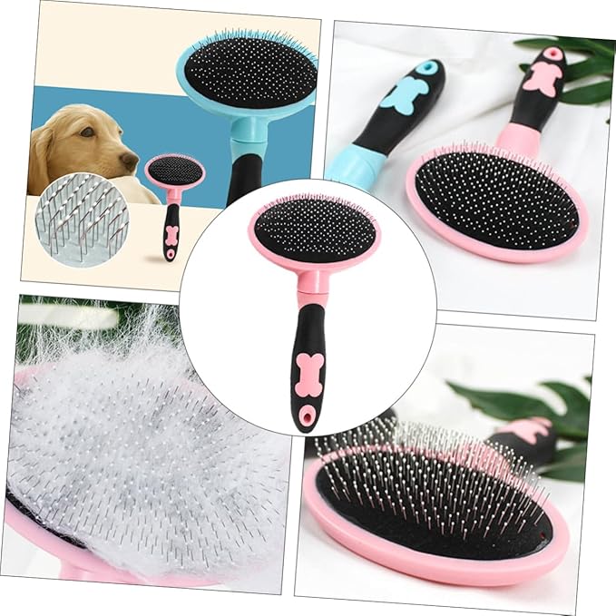 Milisten 1pc Pet Massage Comb for Cats and Dogs Ergonomic Grooming Tool Gentle Bristles for Removing Loose Hair and Dander for