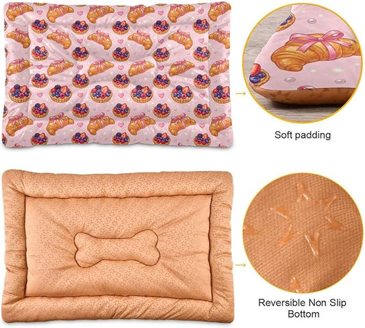 Dog Bed for Crate Washable Pet Sleep Pad, Dessert Kennel Mat with Non-Slip Bottom, Soft Fluffy Supplies Pet for Dogs and Cats (36x24 inch)