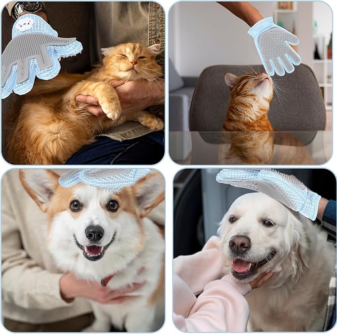 1PCs Cat Grooming Gloves Pet Hair Remover Glove Washing Bath Glove for Cat Dog Pet Grooming Glove for Shedding, Massage Cat Grooming Gloves for Hair Removal