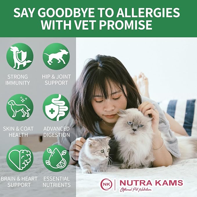 Nutra Kams Multivitamin Chews for Cats, Nutritional Supplement for Strong Immunity, Support Digestion and Skin Care, 300 Grams, 200 Chews.