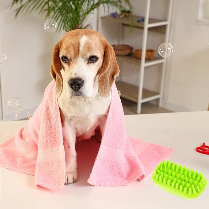 Pet Bath Brush and Cat Grooming Brush with Soft Bristles Portable for Dogs and Cats Bathing and Shedding Care