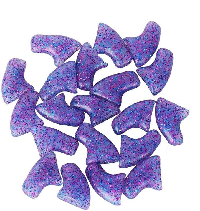 HDP Kitty or Doggy Nails Caps Size:Large Color:Glitter Purple