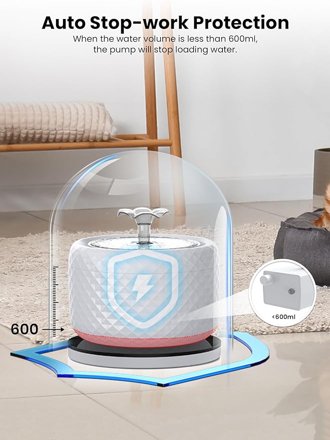 118oz/3.5L Smart Cat Water Fountain with App Control, Kitty spout cat Water Fountain, Ultra Quiet Pet Water Fountain for Cat Indoor, 2.4GHz Wi-Fi