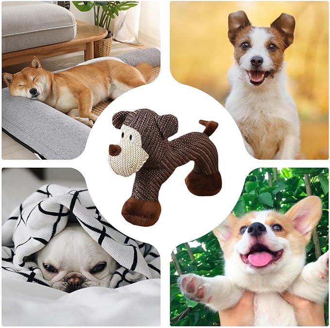 Stuffed Dog Toys - Plush Squeaker, 1 Piece Textile Creature for Canine Engagement, Soft Fabric Doll with Internal Sounder, Pet Supply, Interactive Plaything for Pups, Felines and Animals