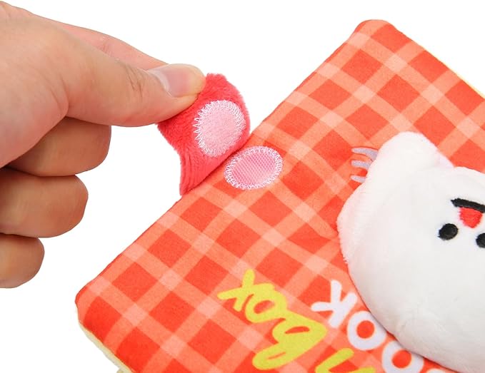F&Yard Dog Sniffing Book Plush Cloth Foraging Mat Slow Feeding Puzzle Book for Pet Digging Activity Supplies