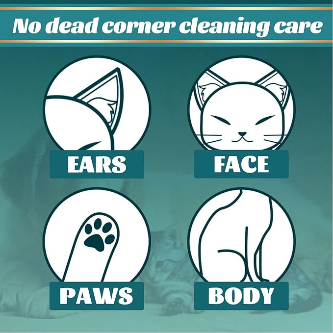 10PCS Pet Grooming Glove Wipes, Soft Comfortable Extra Thick Non Woven Disposable Gloves for Dogs Cats Paws Face Ear Fur and Butt