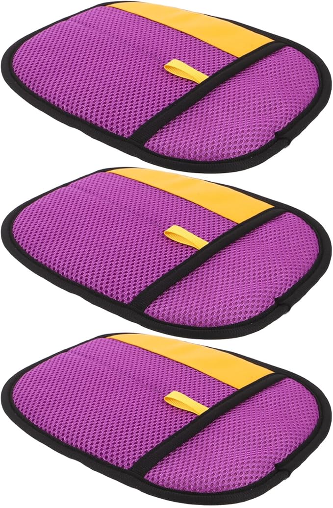 3pcs Pet Grooming Gloves Double-Sided Static Hair Removal Gloves for Dogs and Cats Reusable Deshedding Mitts for Bathing and Fur Cleaning