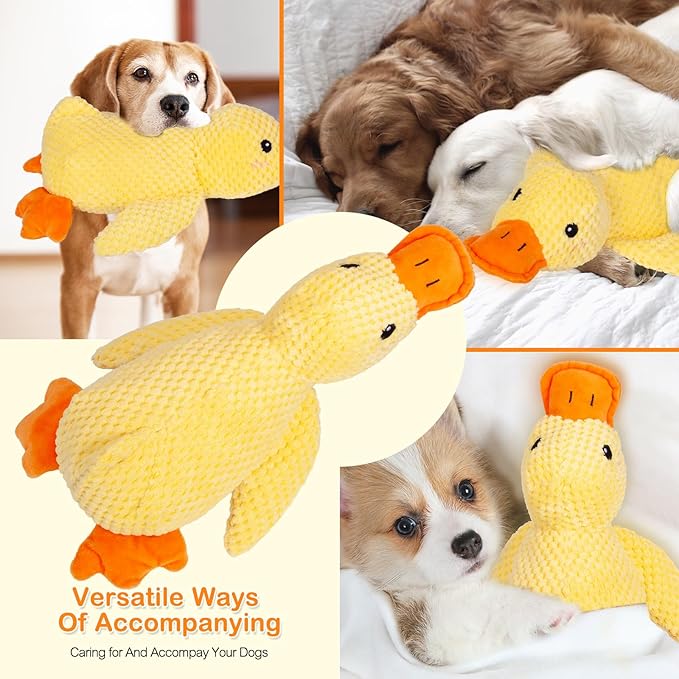 Mellow Dog Calming Duck, 2026 New Yellow Ducks Dog Toy, The Mellow Calming Duck Toy for Dogs, Quacking Sound for Indoor Dogs (Yellow)