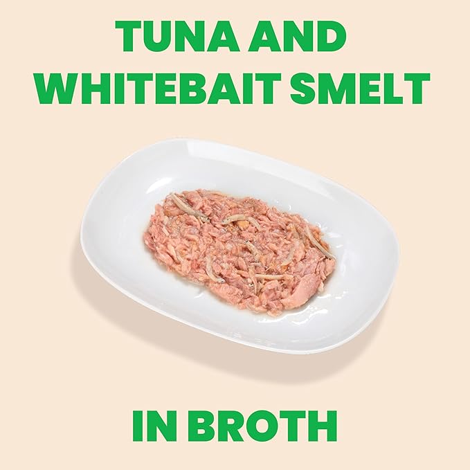almo nature HQS Natural Wet Cat Food Tuna and Whitebait Smelt in Broth, Grain-Free, 2.47 oz (Pack of 24)