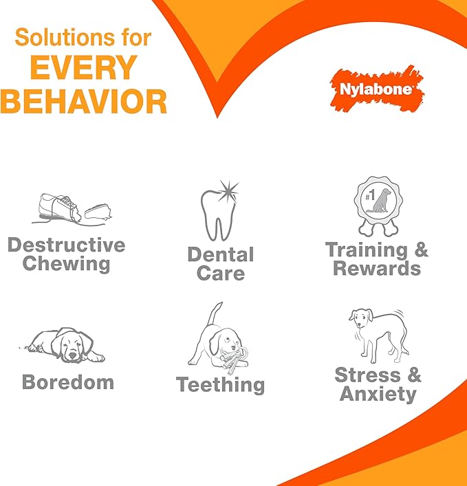 Nylabone Wishbone Strong Chew Toy for Dogs Made with Real Bacon, Durable Dog Chew Bones for Aggressive Chewers, Long-Lasting Flavor Keeps Dogs Busy, Large Dog Toys - Up to 50 lbs, 1 Count