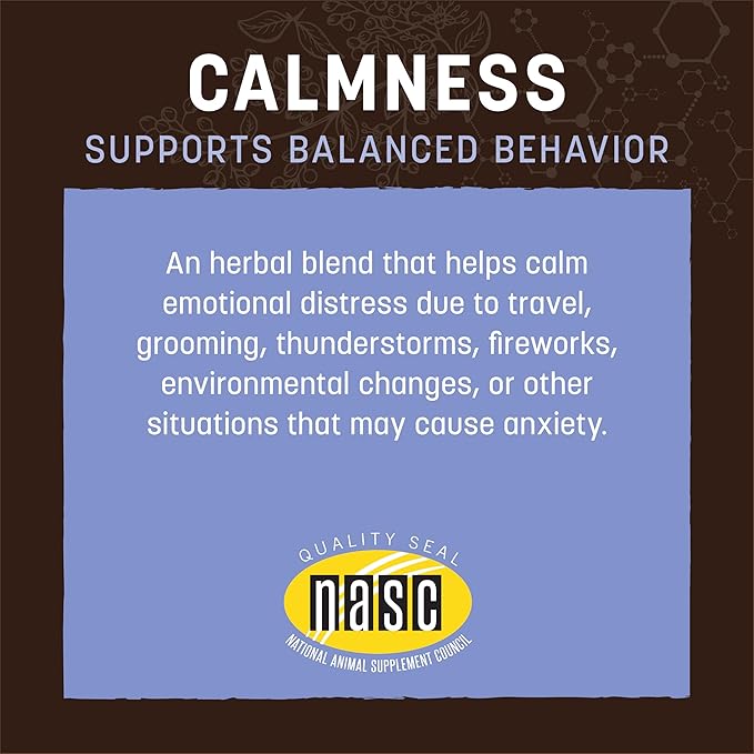 Earth Animal Apothecary Liquid Supplement - Calmness Herbal Remedies for Dogs & Cats - 2 fl oz