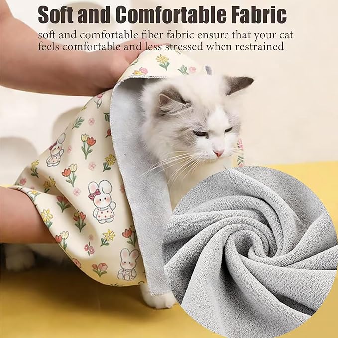 35.5‘’ Cat Grooming Wrap Cat Wrap for Cutting Nails Cat Restraint for Nail Clipping Cat Swaddle Wrap Cat Burrito Wrap Anti-Scratch Anti-Escape Multifunctional Pet Tool - Cat Nail Clipper Included