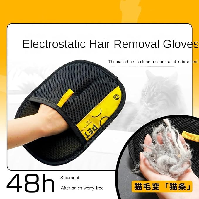 Pet Hair Removal Gloves, cat Hair Cleaner, cat Hair Remover, cat Grooming Tools, Hair Remover, Adhesive Brush, Dog Double-Sided Brush