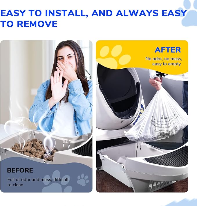 120 Count Disposable Cat Litter Bags and 60 Pack Litter Box Liner Bag Compatible with Cat litter Box 3 and 4