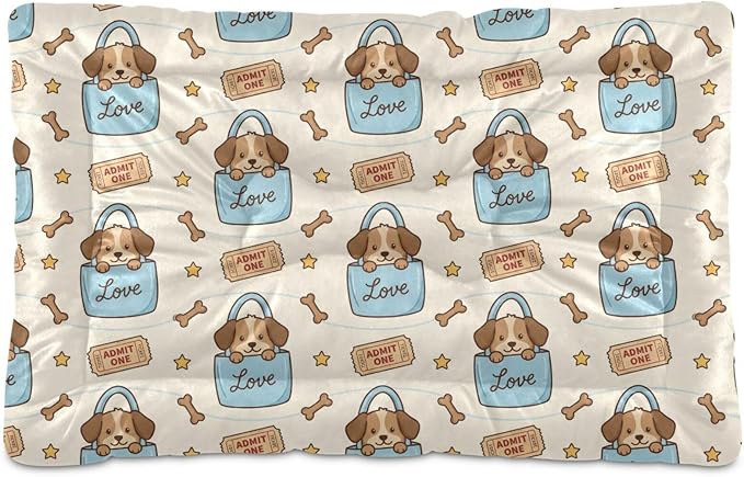 Dog Bed for Crate Washable Pet Sleep Pad, Dogs Kennel Mat with Non-Slip Bottom, Soft Fluffy Supplies Pet for Dogs and Cats (24x18 inch)