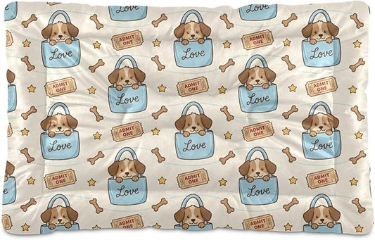 Dog Bed for Crate Washable Pet Sleep Pad, Dogs Kennel Mat with Non-Slip Bottom, Soft Fluffy Supplies Pet for Dogs and Cats (24x18 inch)