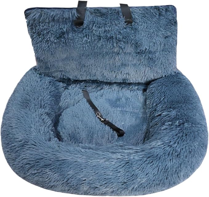 Pet Car Seat,Plush Cat Booster Car Seat | Non-Slip Travel Bed Pet Cushion for Traveling Camping Kitten Road Trip Daily Commuting Vet Visit Adventures