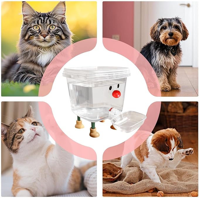 Automatic Fountain Water Dispenser, Large Capacity PP Bowl, Smile Face Flowing System, Pet Hydration, Thirst Quenching, Daily Feeding, Liquid Supply