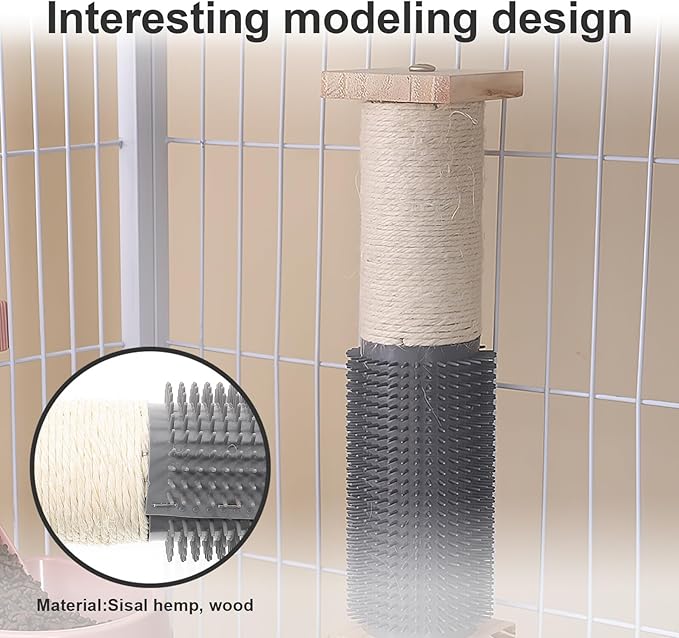 Cat Scratching Post Vertical Sisal Sturdy Floor Scratcher Itch Relief for Indoor Cats and Kittens Reusable Climbing Perch Pet