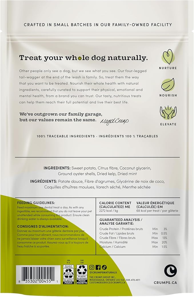 Crumps' Naturals Plaque Busters Advanced - Double Fresh Dental Sticks 9.5oz